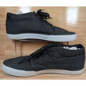 Lugz Men’s Mid-Rise Black Canvas Sneakers Size 10.5 Casual Lace-Up Shoes